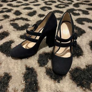 Nine West Navy Blue Suede Heels